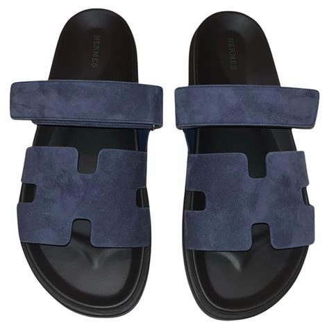 hermes sandals navy blue|hermes chypre shoes.